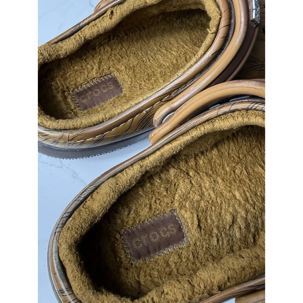 Crocs Star Wars Chewbacca Classic Lined Clog Mens 6 Womens 8 Brown Fleece Fur GC